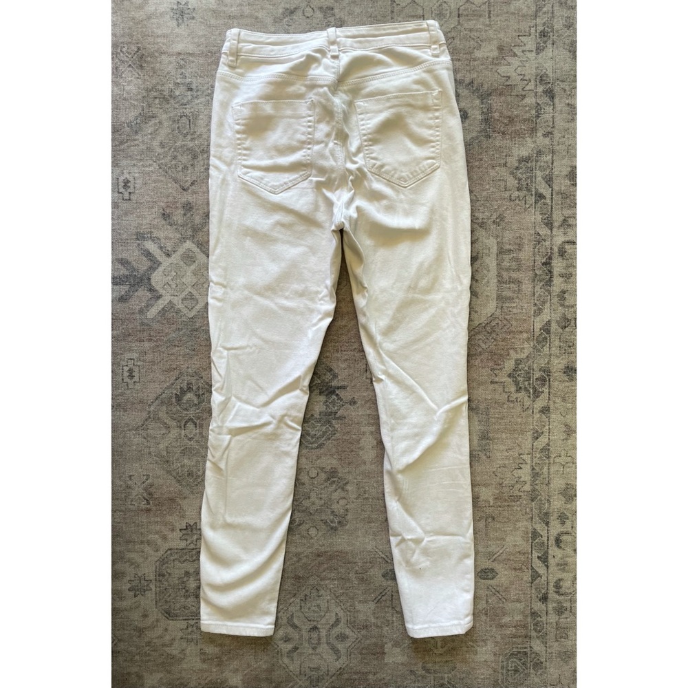 ASOS Ridley Skinny Ankle Grazer White Jeans Rip - Picture 3 of 6
